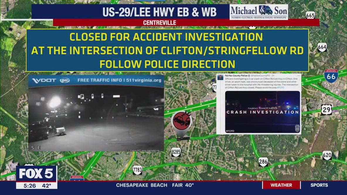 Driver killed in crash in Fairfax County
